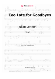 Noten, Akkorde Julian Lennon - Too Late for Goodbyes