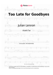 Noten, Akkorde Julian Lennon - Too Late for Goodbyes