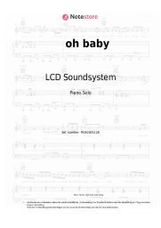 Noten, Akkorde LCD Soundsystem - ​oh baby