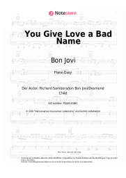 Noten, Akkorde Bon Jovi - You Give Love a Bad Name