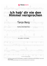 Noten, Akkorde Tanja Berg - Ich hab’ dir nie den Himmel versprochen