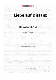 Noten, Akkorde Revolverheld, Antje Schomaker - Liebe auf Distanz