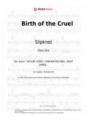 Noten, Akkorde Slipknot - Birth of the Cruel