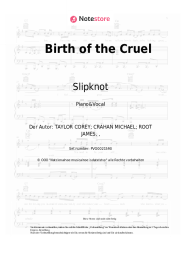 Noten, Akkorde Slipknot - Birth of the Cruel