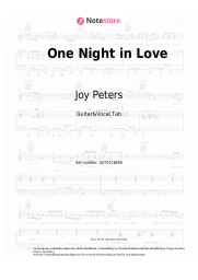 Noten, Akkorde Joy Peters - One Night in Love