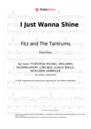 Noten, Akkorde Fitz and The Tantrums - I Just Wanna Shine