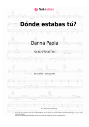 Noten, Akkorde Danna Paola - Dónde estabas tú?