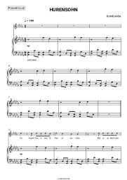 Noten, Akkorde Rumbombe - HURENSOHN
