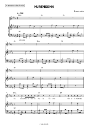 Noten, Akkorde Rumbombe - HURENSOHN