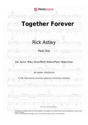 Noten, Akkorde Rick Astley - Together Forever