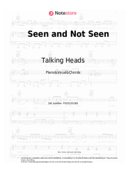 Noten, Akkorde Talking Heads - Seen and Not Seen