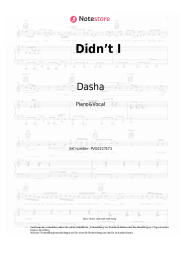 Noten, Akkorde Dasha - Didn’t I