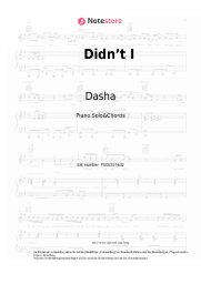 Noten, Akkorde Dasha - Didn’t I