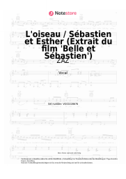 Noten, Akkorde ZAZ, Armand Amar, Guillaume Begni - L'oiseau / Sébastien et Esther (Extrait du film 'Belle et Sébastien')