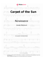 Noten, Akkorde Renaissance - Carpet of the Sun