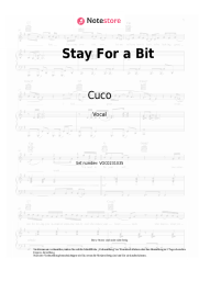 Noten, Akkorde Cuco - Stay For a Bit