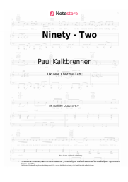Noten, Akkorde Paul Kalkbrenner - Ninety - Two