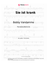 Noten, Akkorde Bobby Vandamme - Sie ist krank