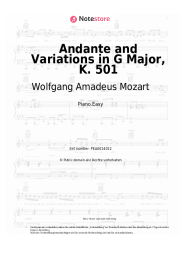 undefined Wolfgang Amadeus Mozart - Andante and Variations in G Major, K. 501