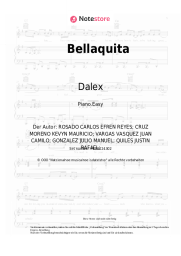 Noten, Akkorde Dalex, Lenny Tavarez, Justin Quiles, Farruko, Natti Natasha, Anitta - Bellaquita (Remix) 