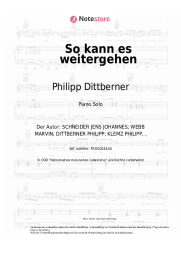 Noten, Akkorde Philipp Dittberner, Marv - So kann es weitergehen