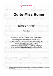 Noten, Akkorde James Arthur - Quite Miss Home