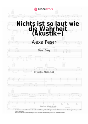 Noten, Akkorde Alexa Feser - Nichts ist so laut wie die Wahrheit (Akustik+)