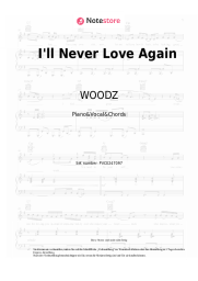 Noten, Akkorde WOODZ - I'll Never Love Again