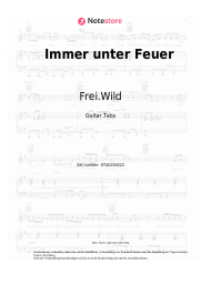 Noten, Akkorde Frei.Wild - Immer unter Feuer
