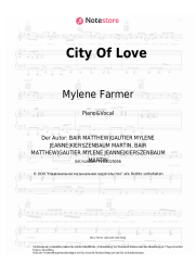 Noten, Akkorde Mylene Farmer - City Of Love
