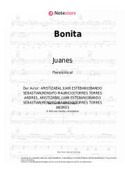 Noten, Akkorde Juanes, Sebastian Yatra - Bonita