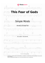 Noten, Akkorde Simple Minds - This Fear of Gods