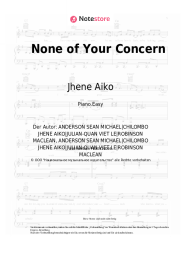 Noten, Akkorde Jhene Aiko - None of Your Concern