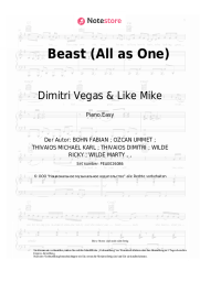 Noten, Akkorde Dimitri Vegas & Like Mike, Ummet Ozcan, Brennan Heart - Beast (All as One)
