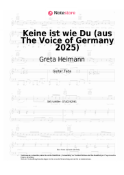 Noten, Akkorde Greta Heimann - Keine ist wie Du (aus The Voice of Germany 2025)