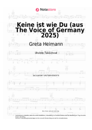 Noten, Akkorde Greta Heimann - Keine ist wie Du (aus The Voice of Germany 2025)