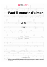 Noten, Akkorde Lena - Faut'il mourir d'aimer
