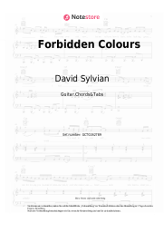 Noten, Akkorde David Sylvian, Ryuichi Sakamoto - Forbidden Colours