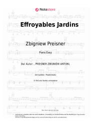 Noten, Akkorde Zbigniew Preisner - Effroyables Jardins