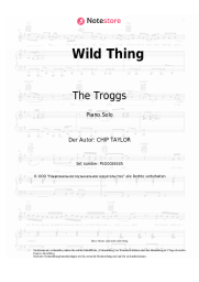Noten, Akkorde The Troggs - Wild Thing