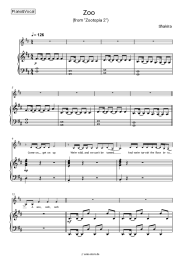 Noten, Akkorde Shakira - Zoo (From 'Zootopia 2')