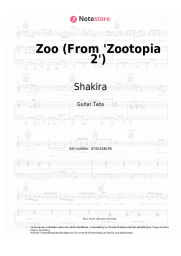 Noten, Akkorde Shakira - Zoo (From 'Zootopia 2')