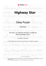 Noten, Akkorde Deep Purple - Highway Star