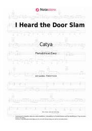 Noten, Akkorde Catya - I Heard the Door Slam