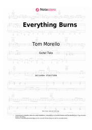 Noten, Akkorde Tom Morello, Beartooth - Everything Burns