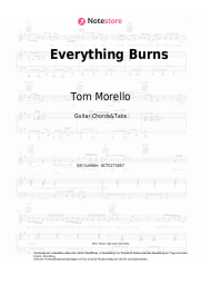 Noten, Akkorde Tom Morello, Beartooth - Everything Burns
