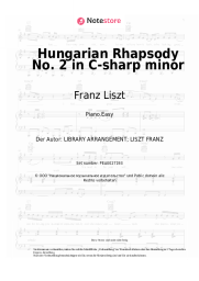 Noten, Akkorde Franz Liszt - Hungarian Rhapsody No. 2 in C-sharp minor