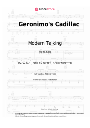 Noten, Akkorde Modern Talking - Geronimo's Cadillac