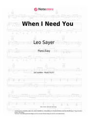 Noten, Akkorde Leo Sayer - When I Need You