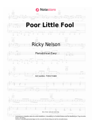 Noten, Akkorde Ricky Nelson - Poor Little Fool